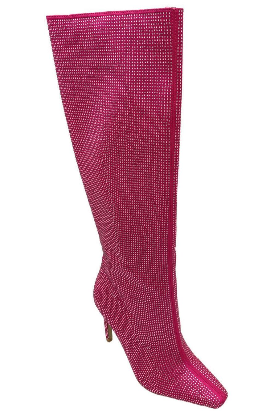 Lady Couture of NY Women's Diamond Heeled Tall Shaft Boot Fuchsia - Medium